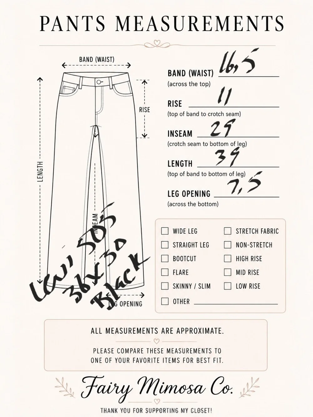 Levi's 505 Regular Fit Black Jeans Men's 36x30 Straight Leg Denim